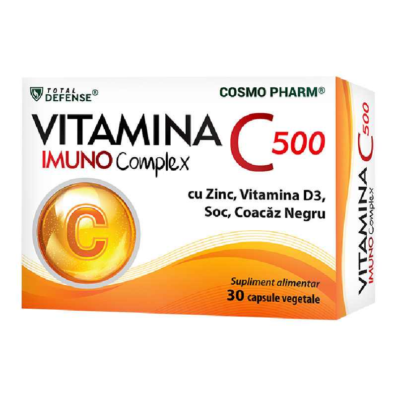 Vitamina C 500 Imuno Complex, 30 capsule vegetale, Cosmo Pharm