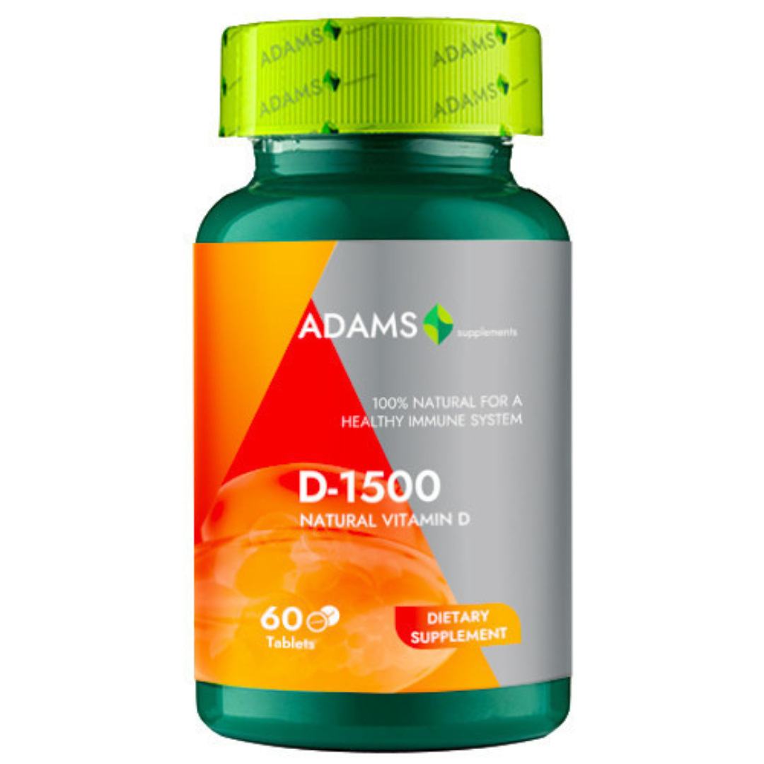 Vitamina D-1500, 60 tablete, Adams