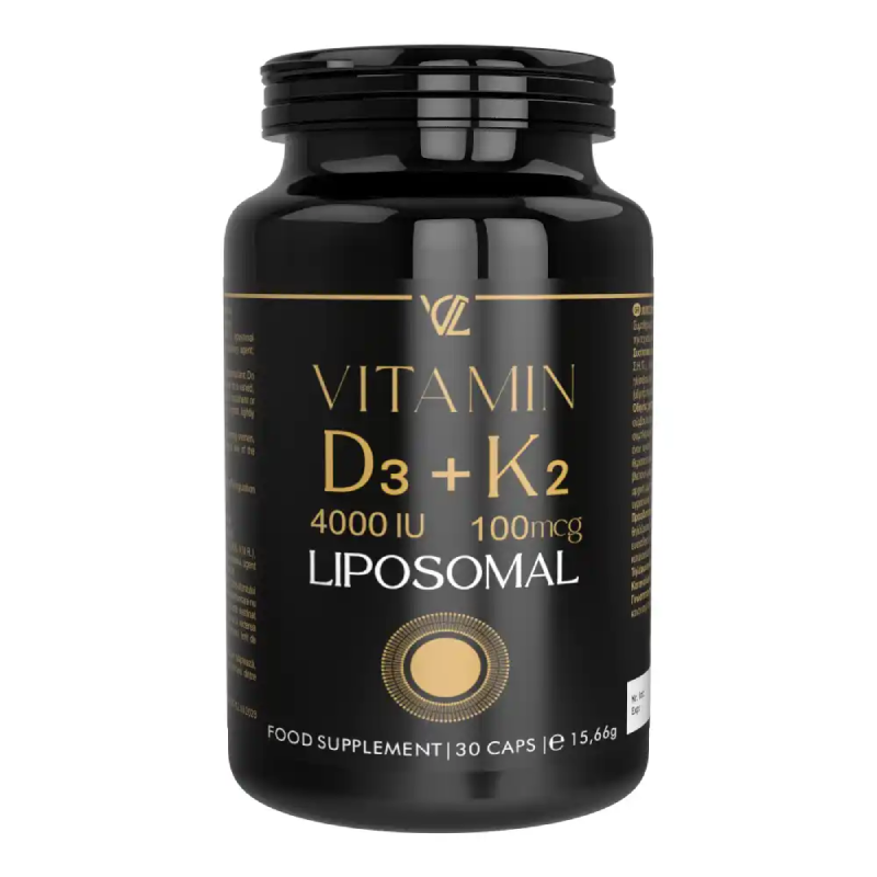 Vitamina D3 4000 UI si K2 100 mcg Liposomale, 30 capsule vegetale, Vita Code Lab