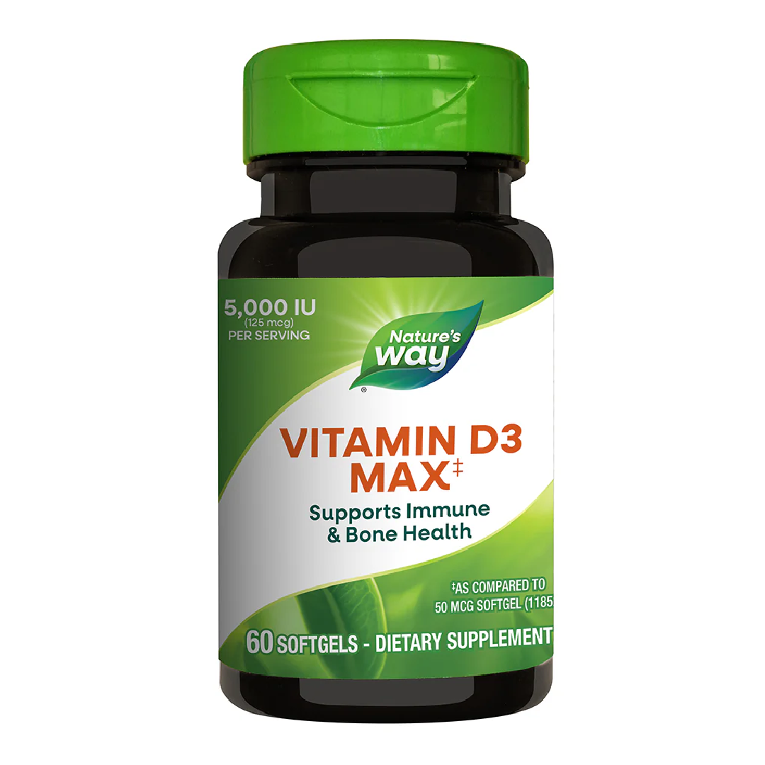 Vitamina D3 5000UI Nature\'s Way, 60 capsule moi, Secom