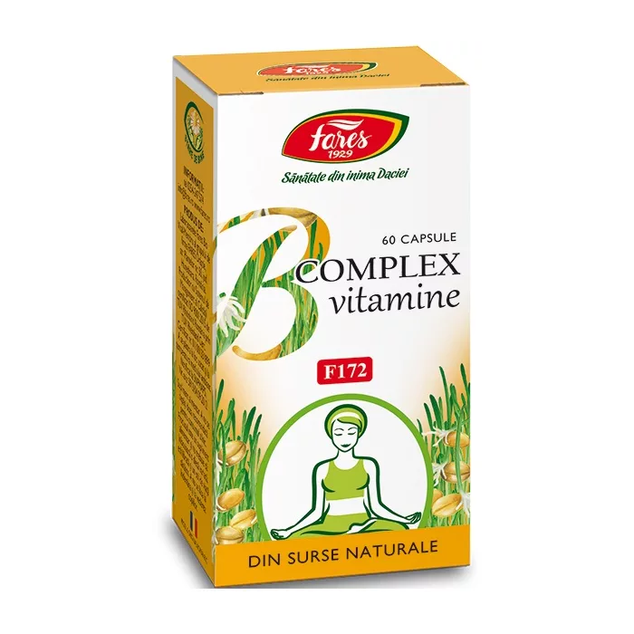 Vitamine naturale B Complex, 60 capsule, Fares