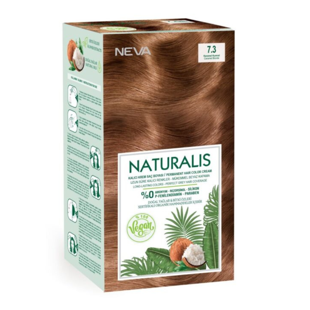 Vopsea de par Blond caramel, 7.3 Naturalis, 150ml, Neva