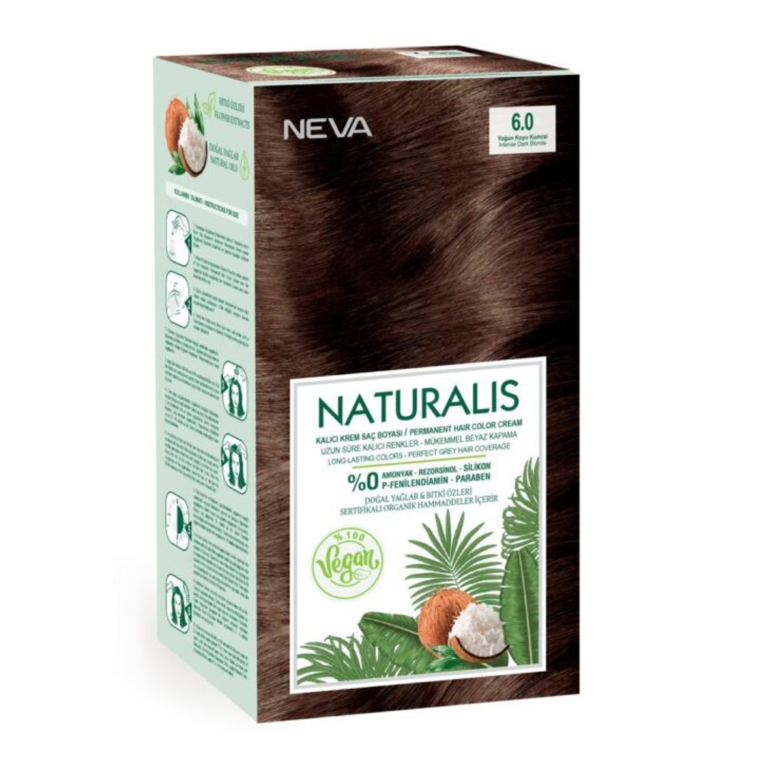 Vopsea de par Blond inchis, 6.0 Naturalis, 150ml, Neva