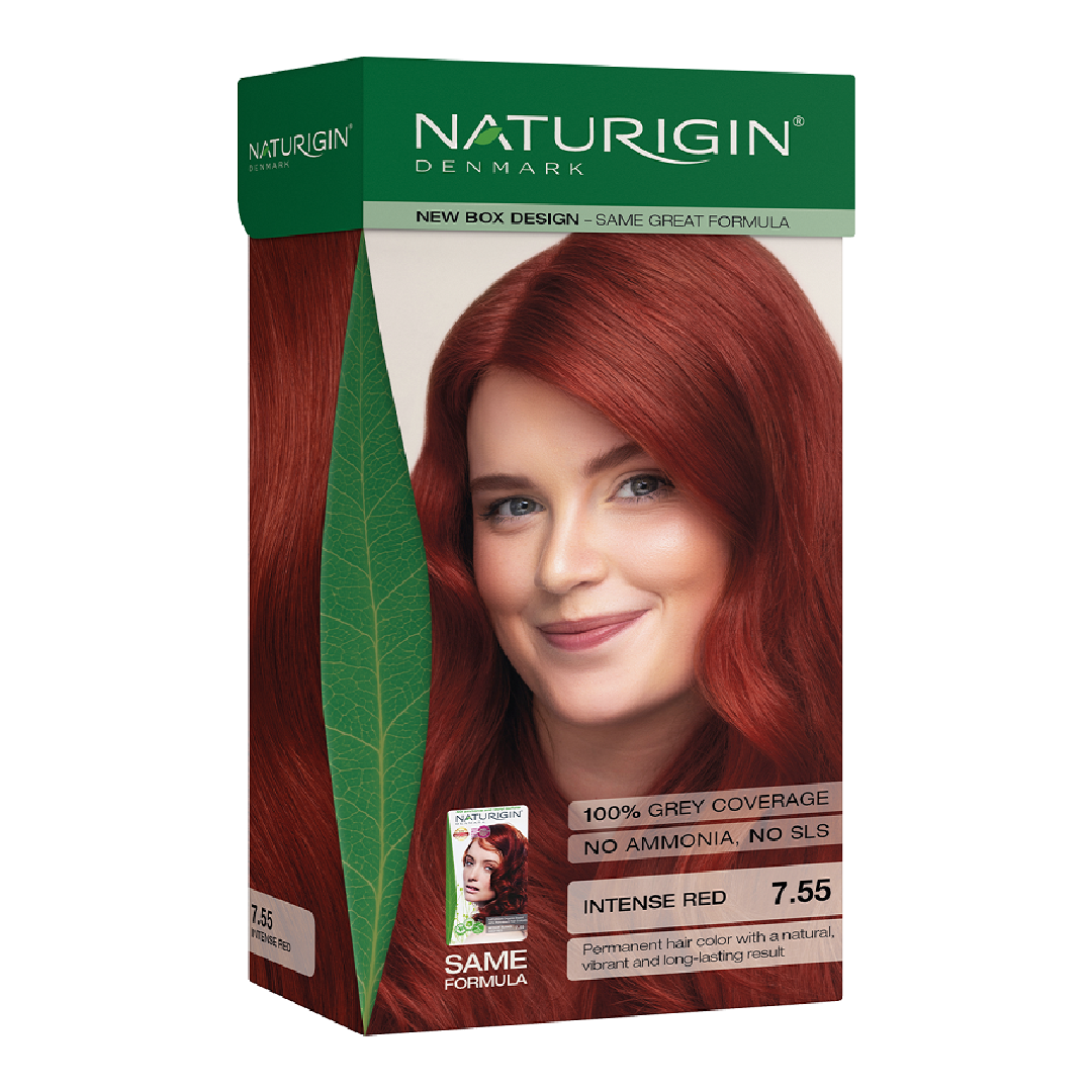 Vopsea pentru par nuanta 7.55 Intense Red, 115ml, Naturigin